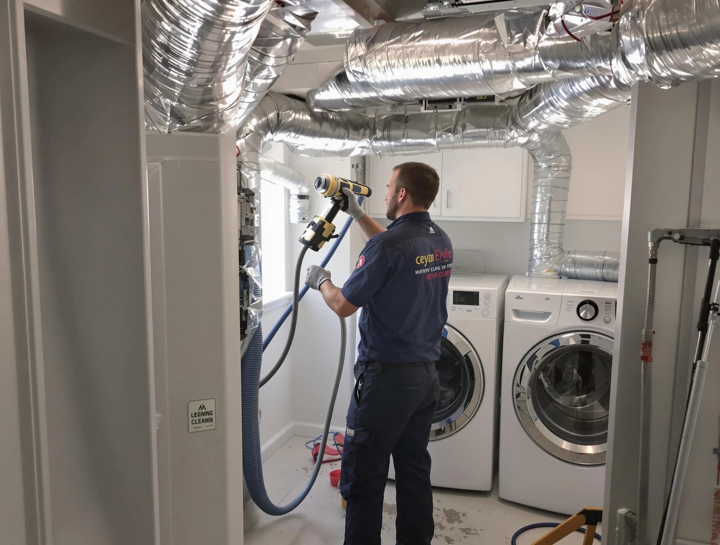 Louisville Dryer Vent Cleaning specialist using advanced equipment for thorough duct cleaning in Louisville