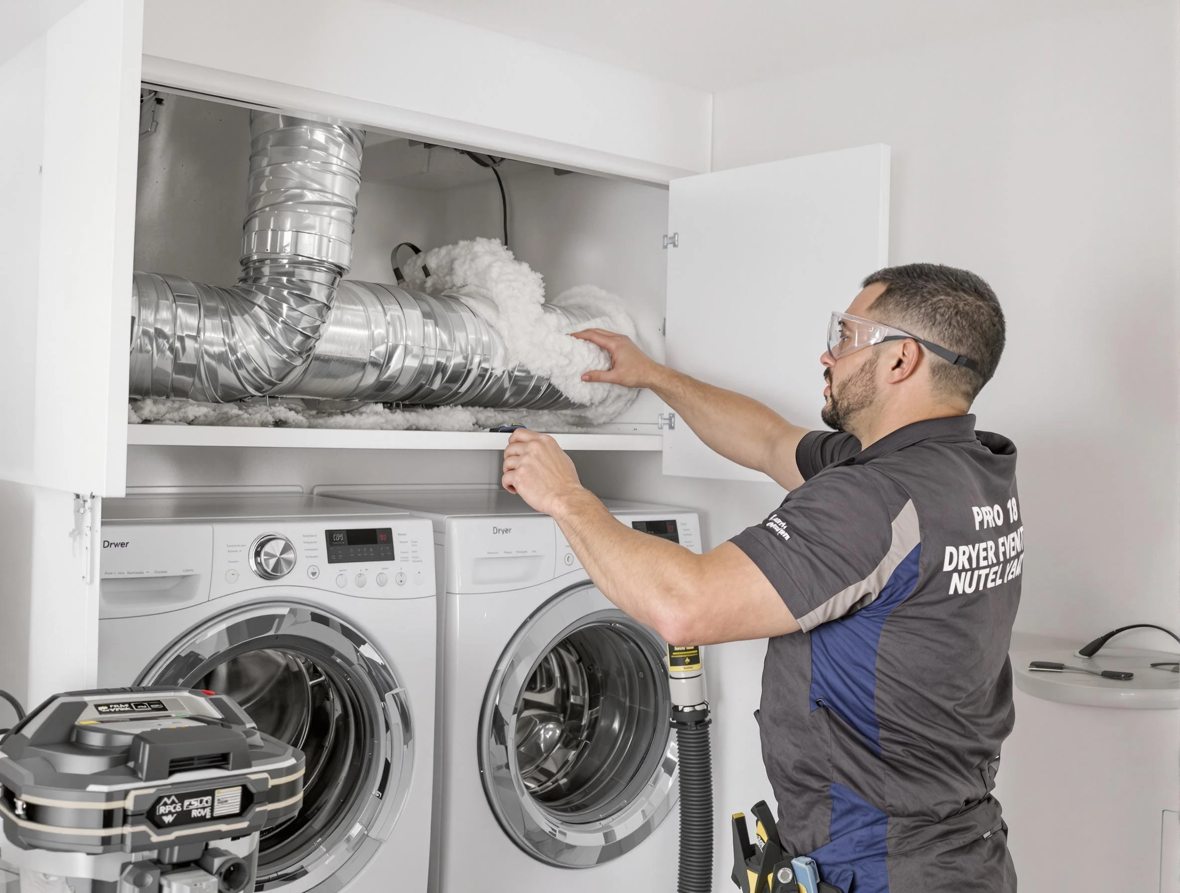 Louisville Dryer Vent Cleaning certified technician performing specialized gas dryer vent cleaning in Louisville